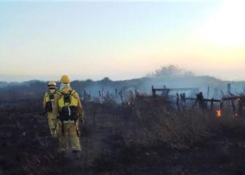 Bomberos controlan incendio de pastizales