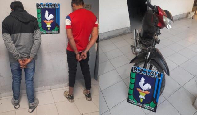 Se paseaban con moto y celular robado