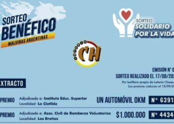 $1.000.000 para un breñense por Sorteo Benéfico de Lotería Chaqueña