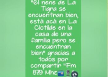 Apareció  el niño Alejandro Ojeda
