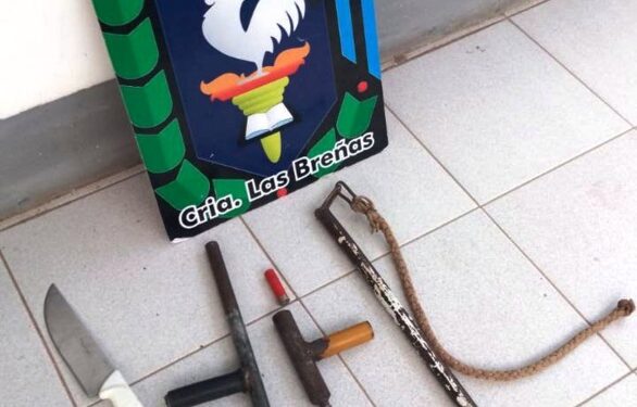 Policía secuestra tumbera, chicote, cuchillo en riña