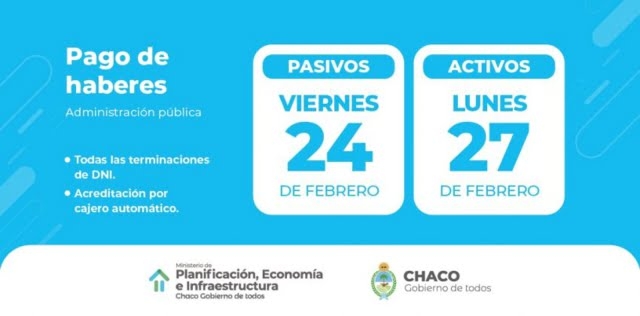 Estatales: Pasivos cobran este Viernes 24 y Lunes 27 activos