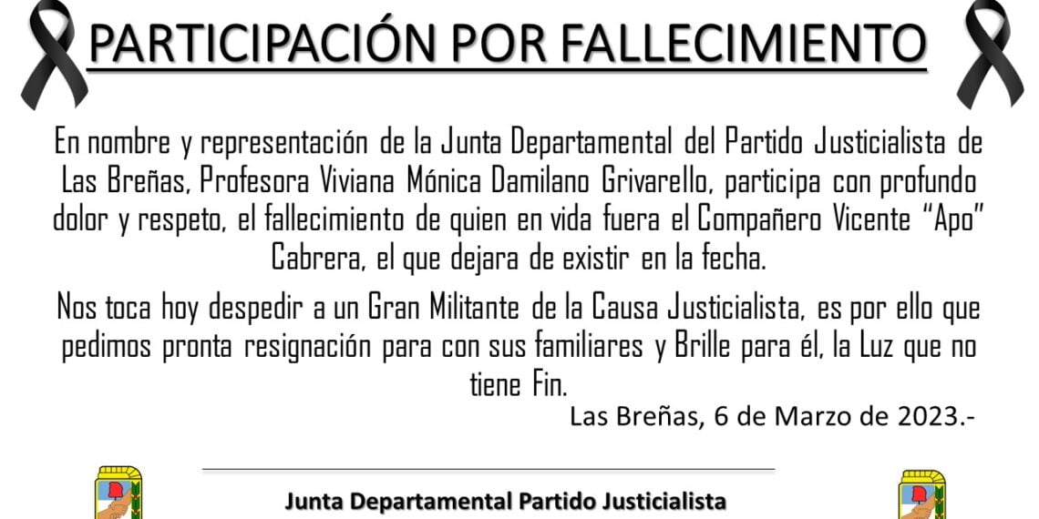 Participación por Fallecimiento