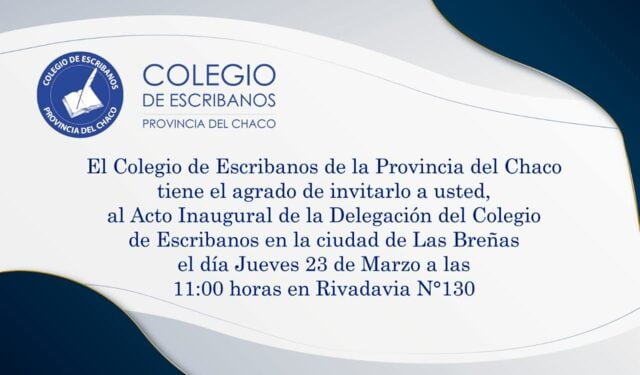 Se inaugurará Delegación de Colegio de Escribanos