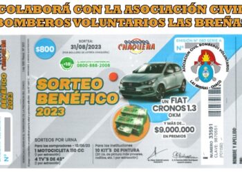 Bomberos de Las Breñas se suma a Sorteo Benéfico de Lotería Chaqueña