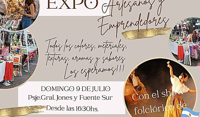 Este 9 de Julio exponen Artesanos y Emprendedores