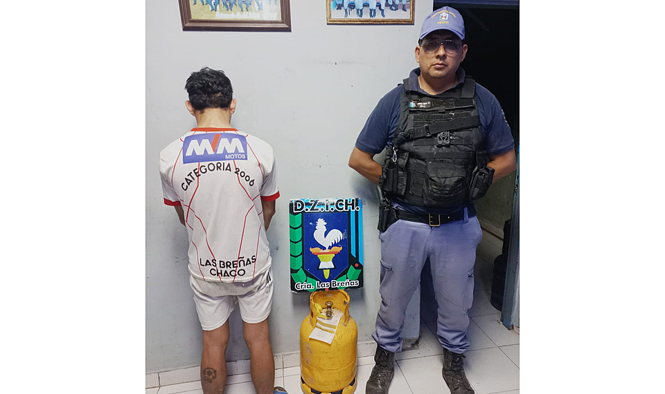 Policia breñense recupera garrafa robada