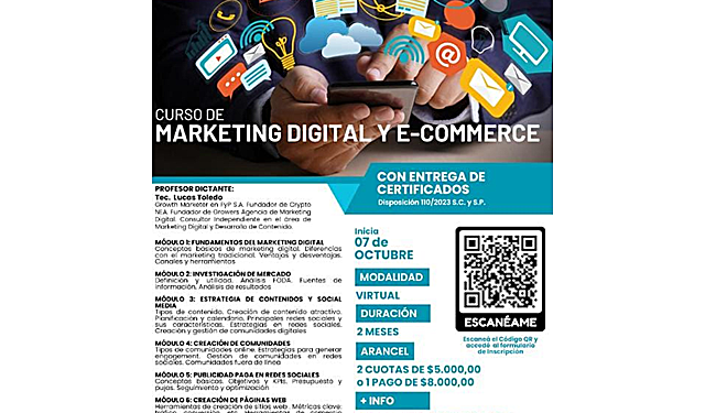 UNCAus abrió inscripciones para Curso de marketing digital y e-commerce