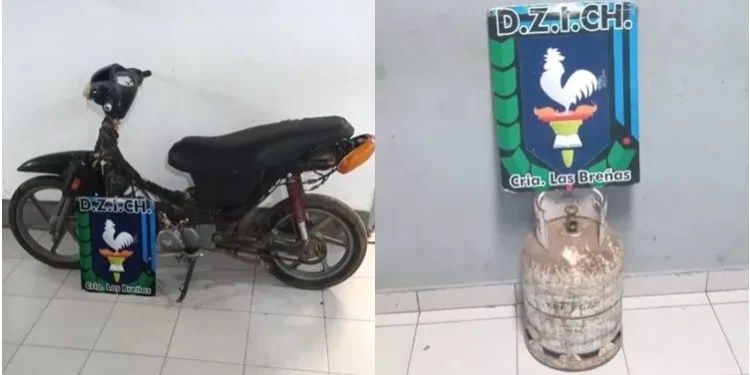 Efectivos policiales breñenses recuperan moto y garrafa robadas