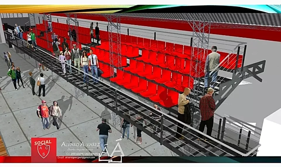 Avanza la obra de las tribunas plateas en Social
