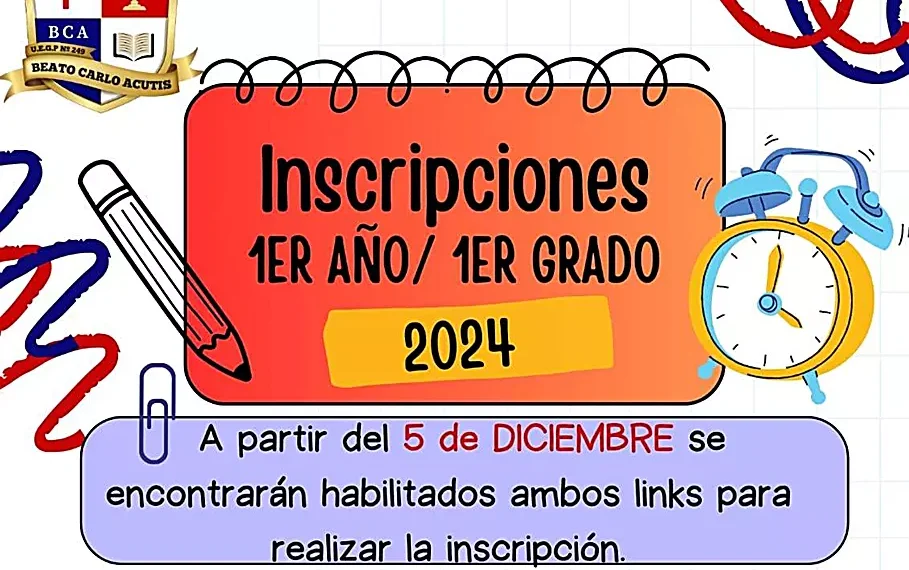 Inscripciones para la UEGP N° 149 “Beato Carlo Acutis”