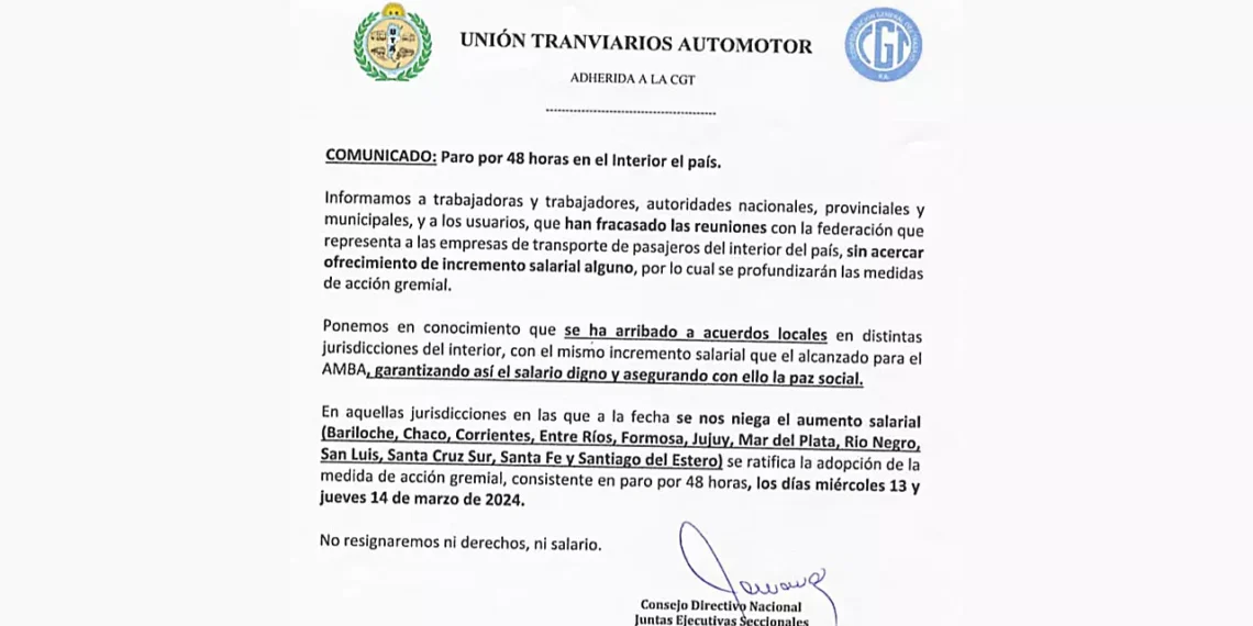 Sin colectivos en Chaco durante Miércoles y Jueves