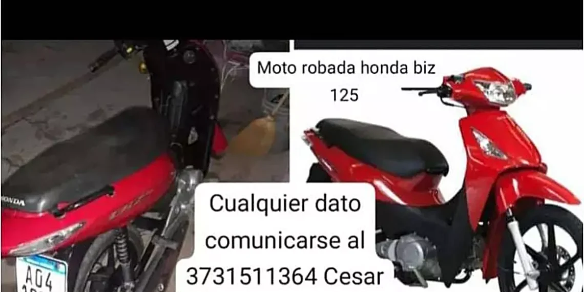 Inseguridad: Roban moto y se ofrece recompensa para recuperarla