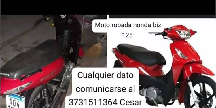 Inseguridad: Roban moto y se ofrece recompensa para recuperarla