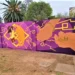 Ailén Navarro pintó un mural en Casa de las Culturas