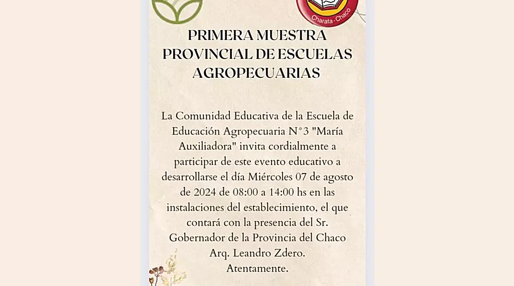 Primera Muestra Provincial de Escuelas Agropecuarias
