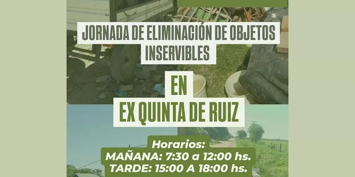 Ex Quinta de Ruiz: Jueves 7 jornada de eliminación de Objetos Inservibles