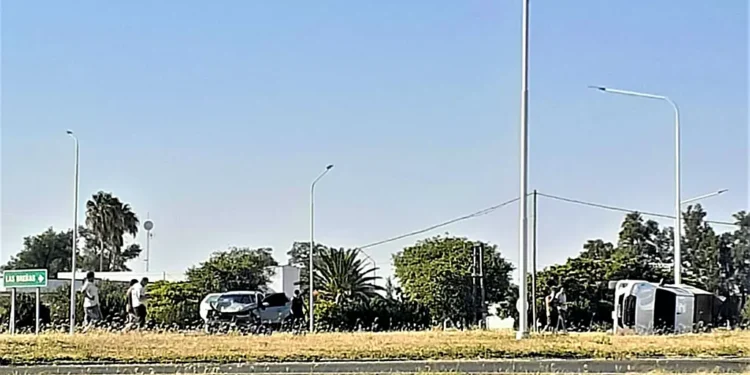 Colisión y vuelco en Cruce de Rutas 89 y 6