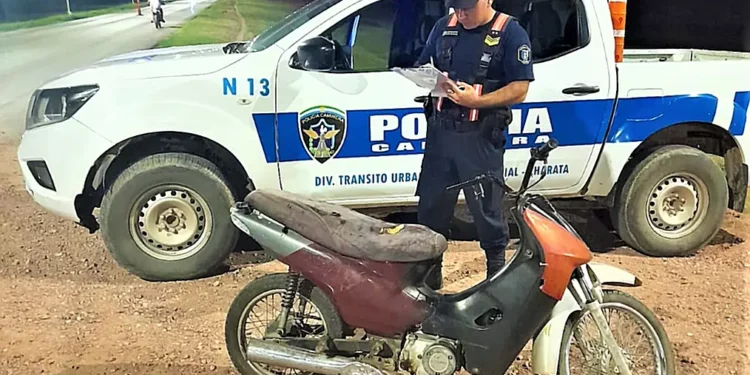 Policía Caminera secuestró 3 motos, sin seguro ni casco