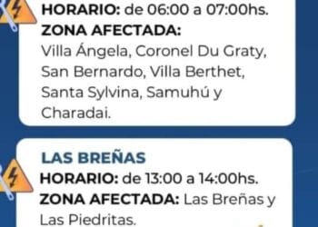 Secheep programa corte de luz para hoy martes