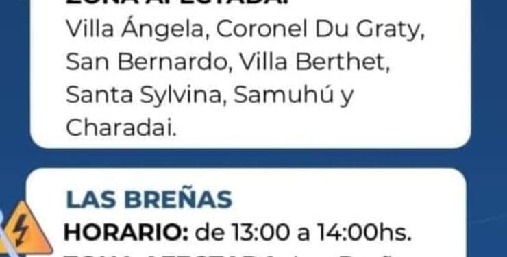 Secheep programa corte de luz para hoy martes