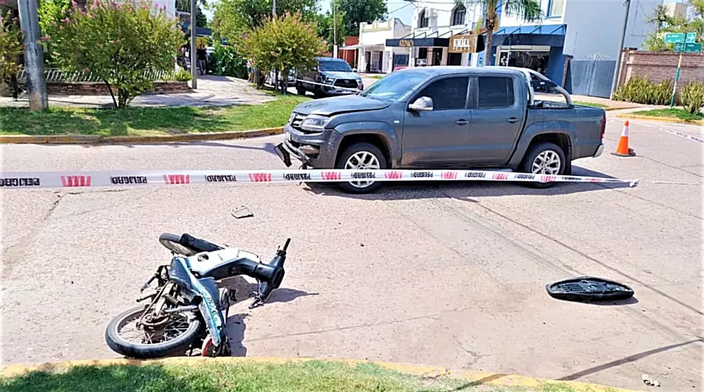 Motociclista lesionado en siniestro vial