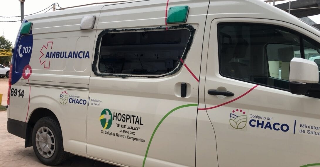 Atacan a ambulancia de Las Breñas sobre Ruta 89