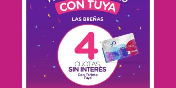 Tarjeta Tuya, promoción Aniversario hasta 4 cuotas sin interés