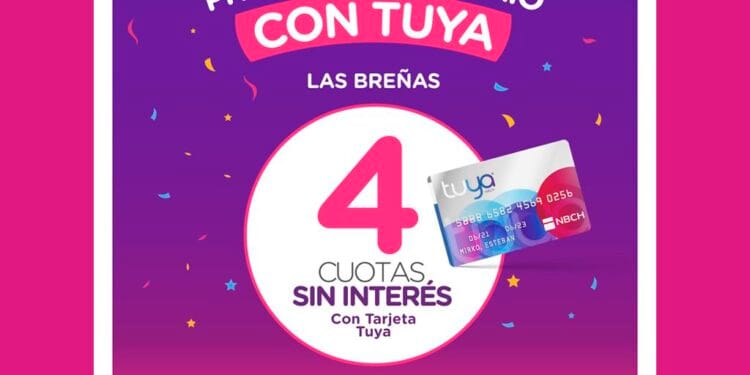 Tarjeta Tuya, promoción Aniversario hasta 4 cuotas sin interés