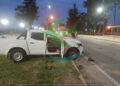 Colisionan 2 camionetas en ingreso a Las Breñas. Un lesionado