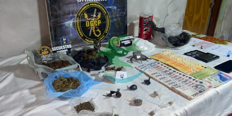 Policía secuestro Cocaína, Marihuana y aprehende a un sujeto