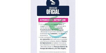 Corte de luz prolongado, lo que informa SECHEEP