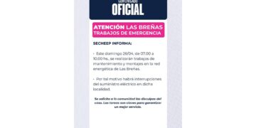 SECHEEP: Corte de Energía Programado para este Domingo