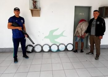Policía recupera luminarias robadas de una plazoleta Mailín